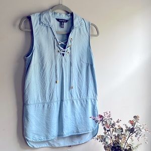 Chambray Sleeveless Top